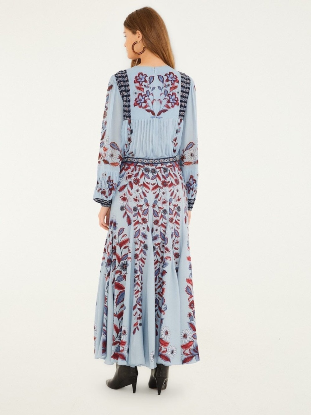 Farm Rio: Soft Blue Marcelle Pleated Maxi
Skirt - Picture 4 of 15